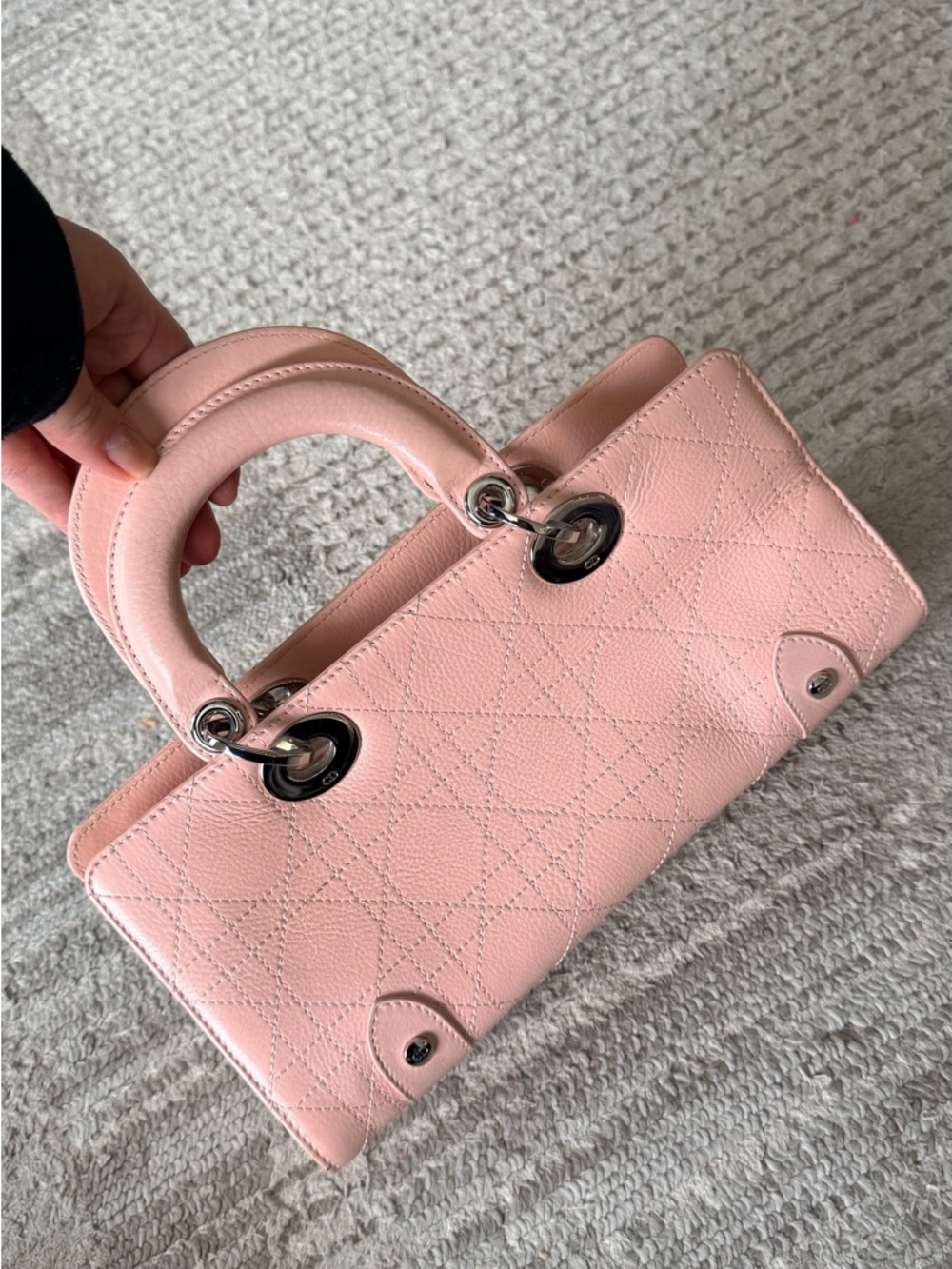 Vintage Original DIOR Lady D-Joy Pink Leather Handbag - Picture 11 of 13